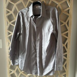 Calvin Klein Men’s Grey Slim Fit Dress Shirt